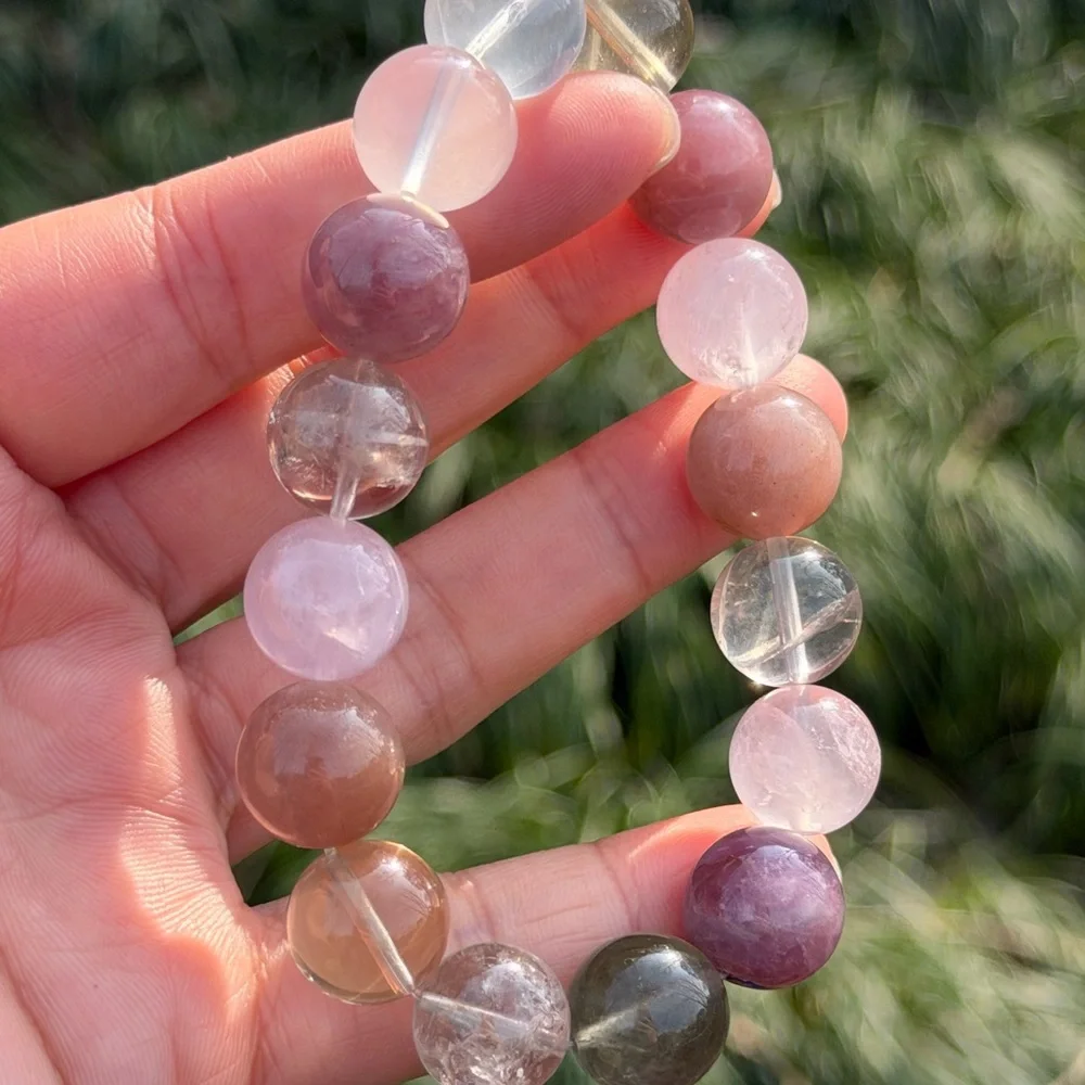 13.5mm‎ stretchable multi stone crystal bracelet 1070